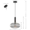 SAFAVIEH Lighting Collection Zeon Smoke Grey/Black Adjustable Pendant Hanging Light Fixture, Ideal for Dining Room, Kitchen Island, Entryway (LED Bulb Included)