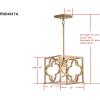 SAFAVIEH PND4017A Collection Rabia Trellis Pendant Light, Gold