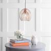 SAFAVIEH PND4029A Lighting Collection Deena Modern Adjustable 84.25-inch Drop Copper Pendant, 12.25″ H