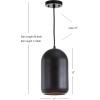 SAFAVIEH PND4040A Lighting Collection Carisir Chic Minimalist 86-inch Black Pendant, 14″ H