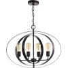 SAFAVIEH PND4047A Killian Adjustable Dark Grey 4-Light (LED Bulbs Included) Pendant