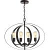 SAFAVIEH PND4047A Killian Adjustable Dark Grey 4-Light (LED Bulbs Included) Pendant