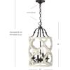 SAFAVIEH PND4098A Quinby 4-Light Oil-Rubbed Bronze and White Adjustable (LED Bulbs Included) Pendant