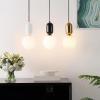SAFAVIEH Lighting Collection Amagiri White/Black/Brass Gold Adjustable Pendant Set of 3 Hanging Light Fixture, Ideal for Dining Room, Kitchen Island, Entryway (LED Bulbs Included)