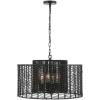 SAFAVIEH Lighting Collection Brynora Natural/Gold 4-Light Adjustable Pendant Chandelier Hanging Light Fixture, Ideal for Dining Room, Kitchen Island, Entryway (LED Bulbs Included)(Black)