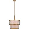 SAFAVIEH Lighting Collection Evie Farmhouse Antique Gold 17-inch Diameter Adjustable Pendant Light Fixture (LED Bulbs Included)