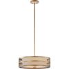 SAFAVIEH Lighting Collection Greta Veil Antique Gold 20-inch Diameter Adjustable Drum Pendant Light Fixture (LED Bulbs Included)
