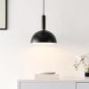 SAFAVIEH Lighting Collection Montecito Black/Brass Gold Adjustable Pendant Hanging Light Fixture, Ideal for Dining Room, Kitchen Island, Entryway (LED Bulb Included)