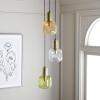 SAFAVIEH Lighting Collection Rhea Gold 3-Light Adjustable Pendant Hanging Light Fixture, Ideal for Dining Room, Kitchen Island, Entryway (LED Bulbs Included)