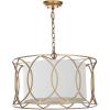 SAFAVIEH Lighting Collection Silas Modern Farmhouse Gold 22-inch Diameter 1-light Adjustable Hanging Pendant Light Fixture (LED Bulbs Included)