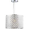 SAFAVIEH Lighting Collection Silva Art Deco Modern Farmhouse Shabby Chic Chrome Beaded Diamond 12-inch Diameter Adjustable Hanging Pendant Light Fixture (LED Bulb Included)