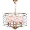SAFAVIEH Lighting Collection Thea Modern Farmhouse Gold 25-inch Diameter 5-light Adjustable Hanging Chandelier Pendant Light Fixture (LED Bulbs Included)