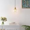 SAFAVIEH Lighting Collection Toronto Clear/Brass Adjustable Pendant Hanging Light Fixture, Ideal for Dining Room, Kitchen Island, Entryway (LED Bulb Included)