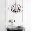 SAFAVIEH PND4047A Killian Adjustable Dark Grey 4-Light (LED Bulbs Included) Pendant