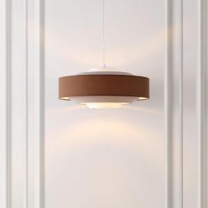 SAFAVIEH Lighting Collection Collelo Brown/Beige/White Adjustable Pendant Hanging Light Fixture, Ideal for Dining Room, Kitchen Island, Entryway (LED Bulb Included)