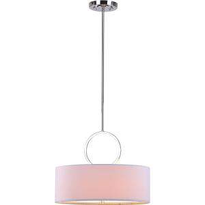 SAFAVIEH Lighting Collection Debonair Modern Chrome Ring 18-inch Diameter Adjustable Pendant Light Fixture (LED Bulbs Included)