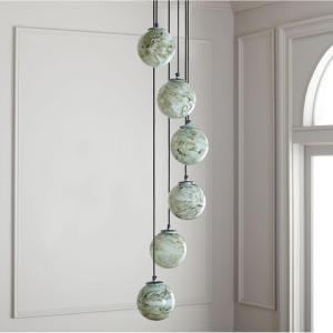 SAFAVIEH Lighting Collection Hallie Black/Natural 6-Light Adjustable Pendant Hanging Light Fixture, Ideal for Dining Room, Kitchen Island, Entryway (LED Bulbs Included)