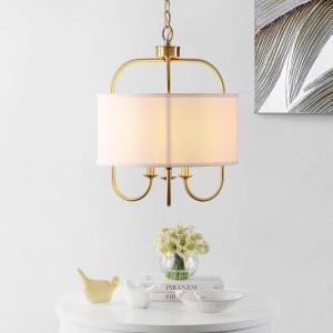 SAFAVIEH Lighting Collection Jemmi 3-Light Brass LED Adjustable Pendant(Brass)