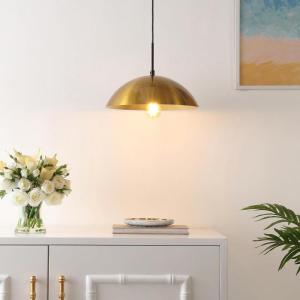 SAFAVIEH Lighting Collection Jorden Brass/Black Adjustable Pendant Hanging Light Fixture, Ideal for Dining Room, Kitchen Island, Entryway (LED Bulb Included)