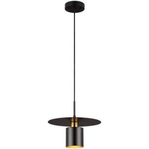 SAFAVIEH Lighting Collection Mynoby Black/Brass Adjustable Pendant Hanging Light Fixture, Ideal for Dining Room, Kitchen Island, Entryway (LED Bulb Included)