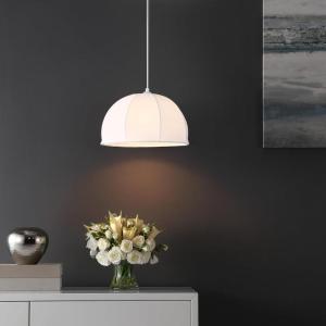 SAFAVIEH Lighting Collection Neami White Adjustable Pendant Hanging Light Fixture, Ideal for Dining Room, Kitchen Island, Entryway (LED Bulb Included)