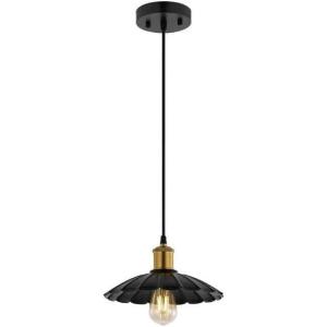 SAFAVIEH Lighting Collection Novaire Black/Brass Adjustable Pendant Hanging Light Fixture, Ideal for Dining Room, Kitchen Island, Entryway (LED Bulb Included)