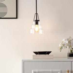 SAFAVIEH Lighting Collection Raylen Clear/Orb Adjustable Pendant Hanging Light Fixture, Ideal for Dining Room, Kitchen Island, Entryway (LED Bulb Included)