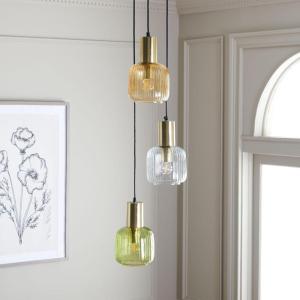 SAFAVIEH Lighting Collection Rhea Gold 3-Light Adjustable Pendant Hanging Light Fixture, Ideal for Dining Room, Kitchen Island, Entryway (LED Bulbs Included)