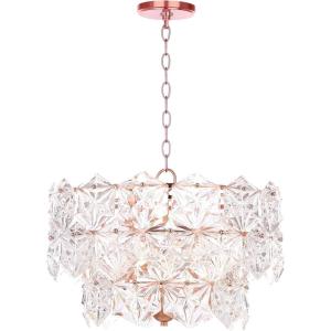 SAFAVIEH “Lighting Collection Sia 4 Light 19” Adjustable Pendant, Copper