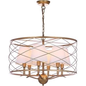 SAFAVIEH Lighting Collection Thea Modern Farmhouse Gold 25-inch Diameter 5-light Adjustable Hanging Chandelier Pendant Light Fixture (LED Bulbs Included)