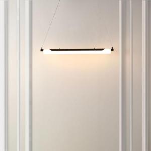 SAFAVIEH Lighting Collection Tyto Black LED Linear Pendant Hanging Light Fixture, Ideal for Dining Room, Kitchen Island, Entryway