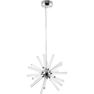 SAFAVIEH PND4103A Lighting Collection Gema Chrome and Clear Sputnik Adjustable 22-inch LED Pendant