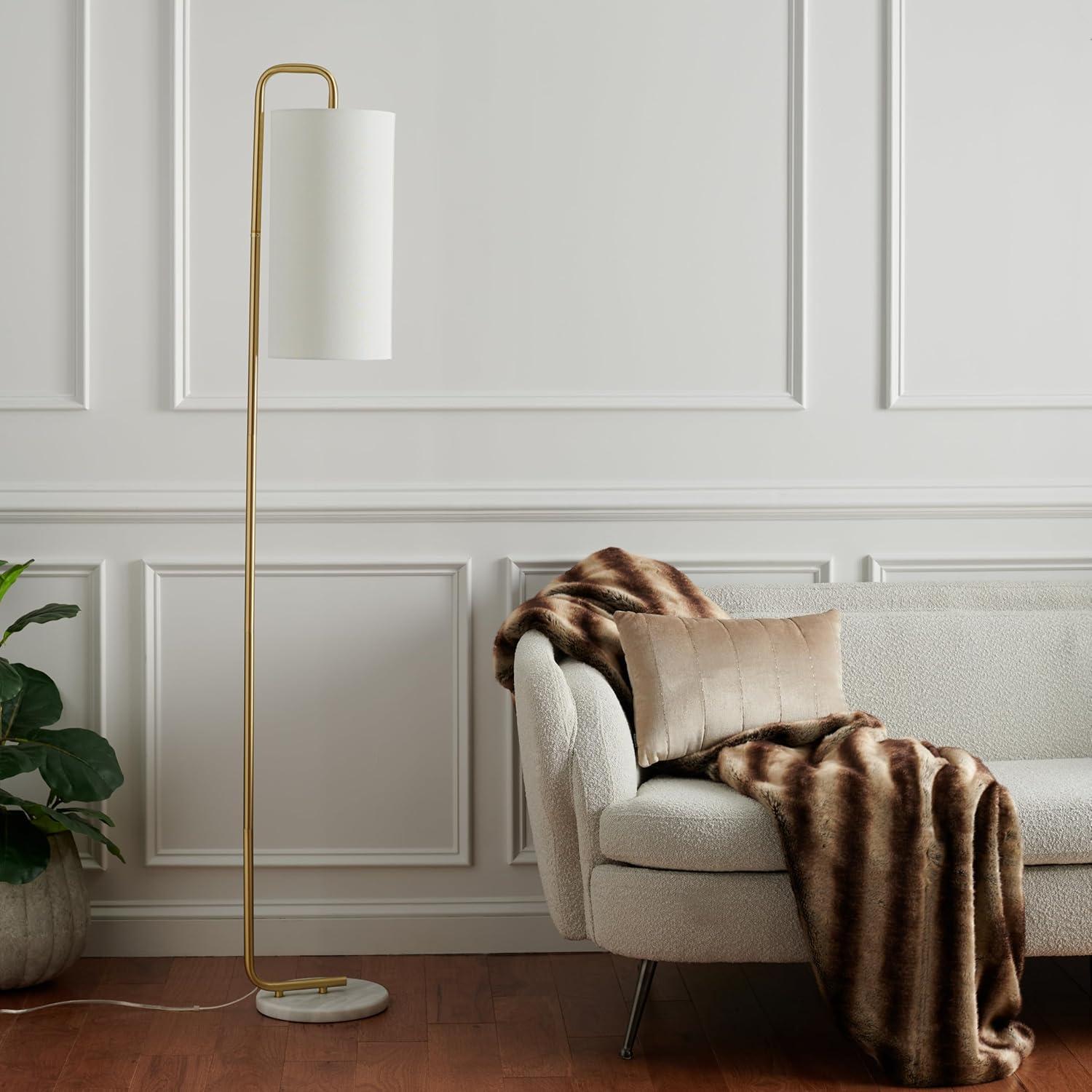image:imageSAFAVIEH Home Collection Troilus GoldWhite 64inch Floor Lamp LED Bulb Included