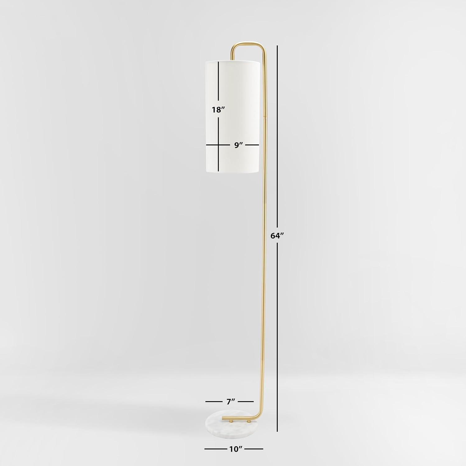 image:imageSAFAVIEH Home Collection Troilus GoldWhite 64inch Floor Lamp LED Bulb Included