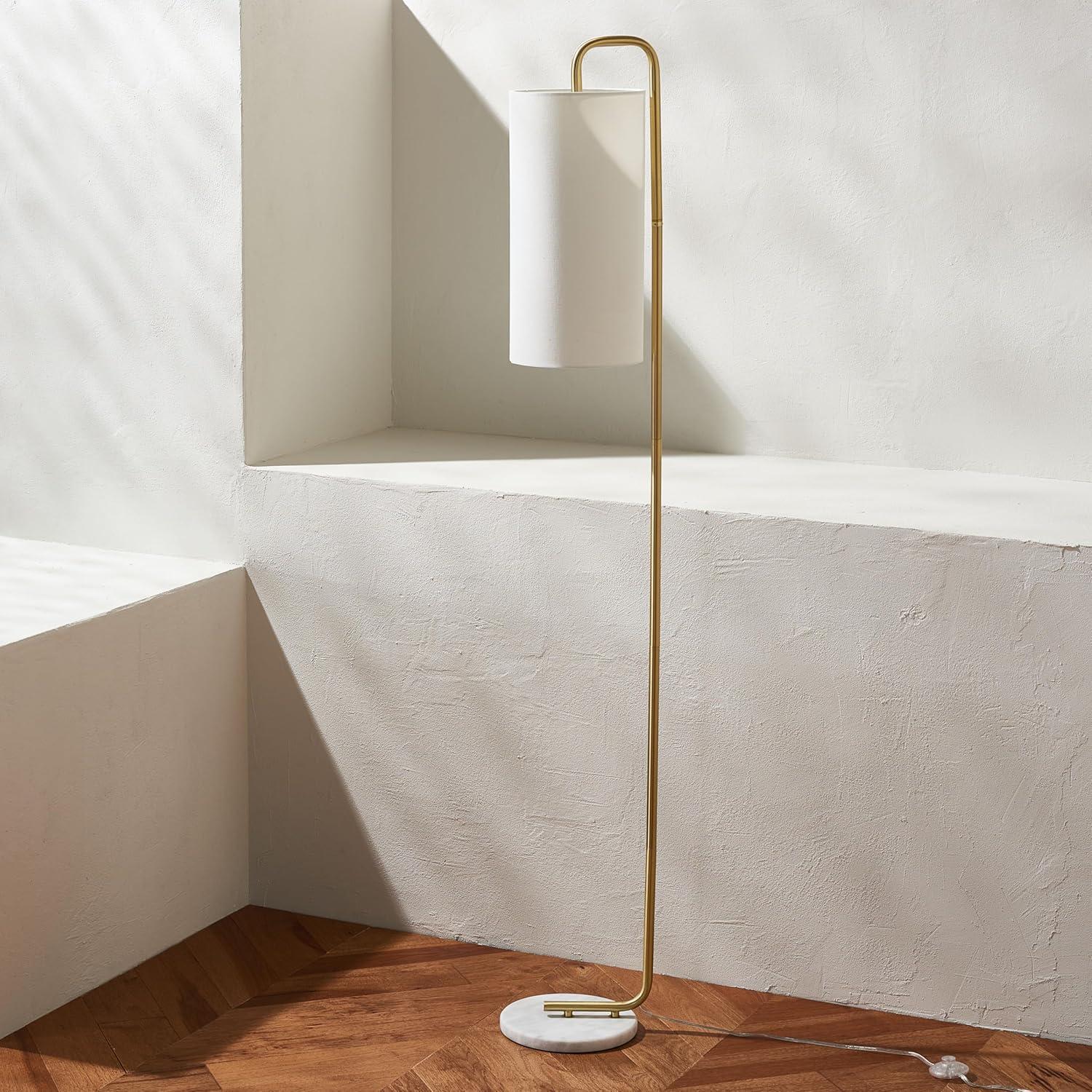image:imageSAFAVIEH Home Collection Troilus GoldWhite 64inch Floor Lamp LED Bulb Included