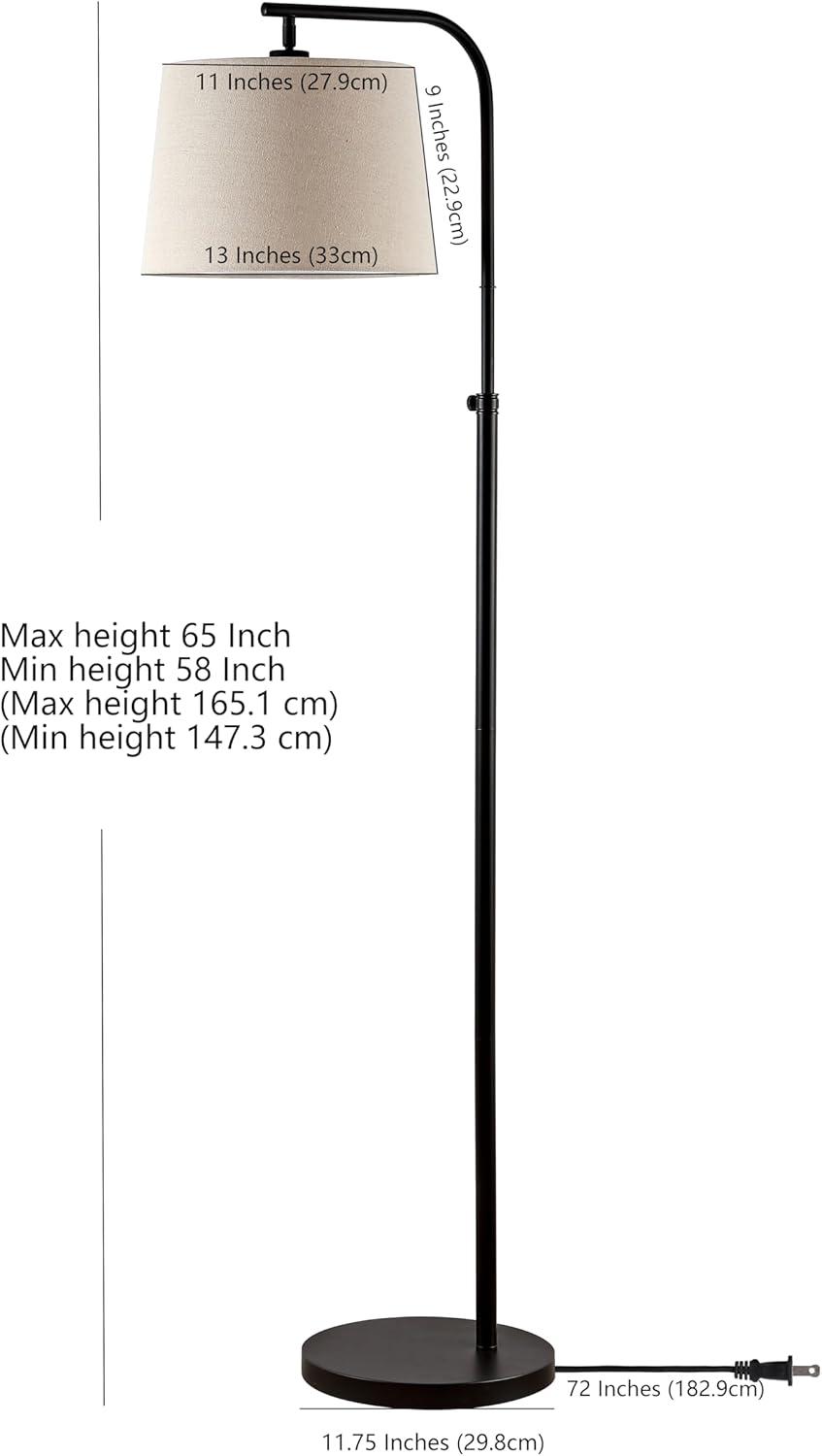 image:imageSAFAVIEH Lighting Collection Winley Black Adjustable 65Inch Floor Lamp Industrial Transitional Design LED Bulb Included FLL4085A