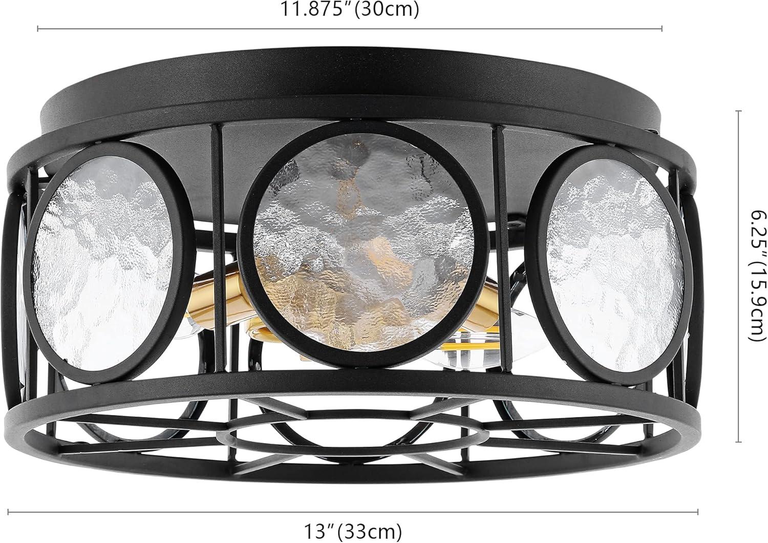 image:imageSAFAVIEH Lighting Collection Ander Black Flush Mount LED Bulbs Included