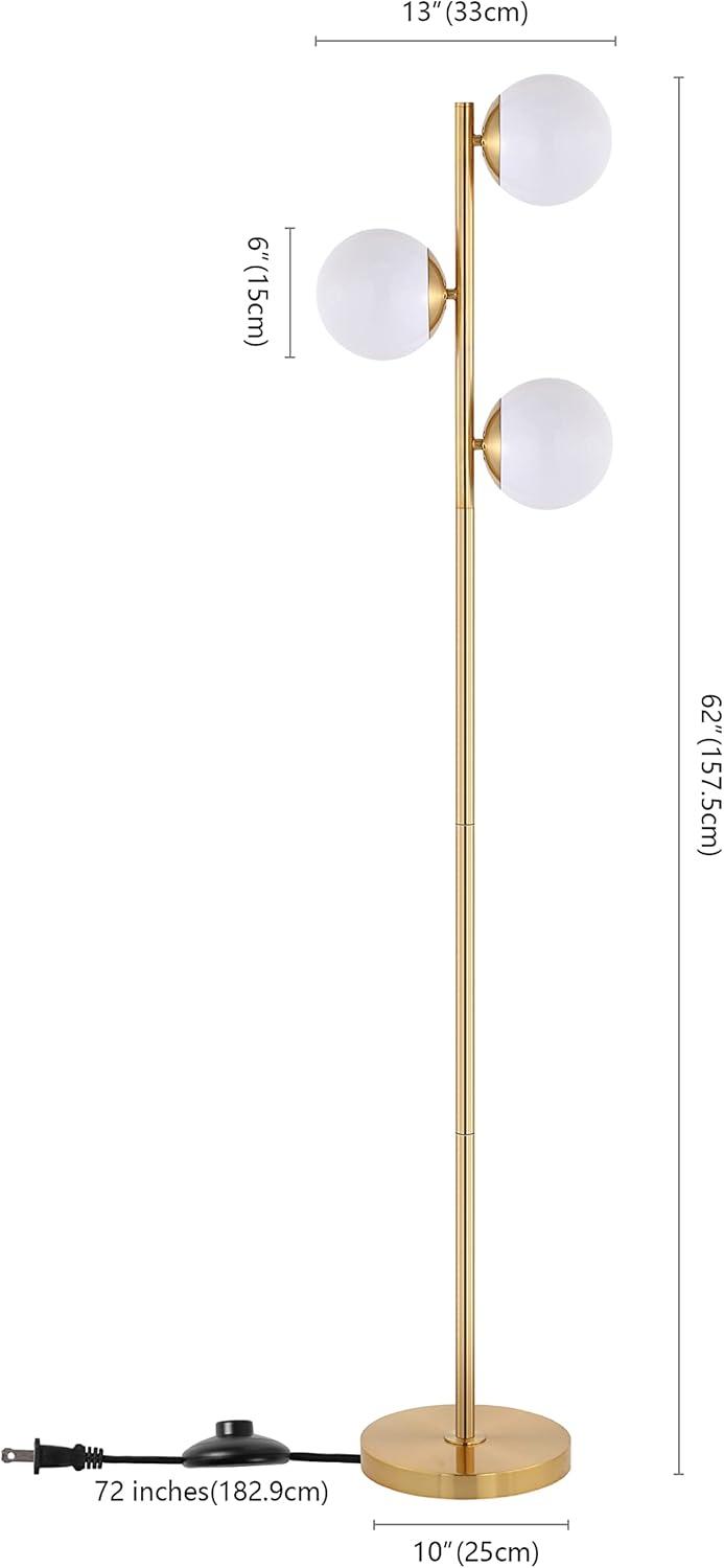 image:imageSAFAVIEH Lighting Collection Devlyn MidCentury Modern Gold 63inch 3Light Floor Lamp