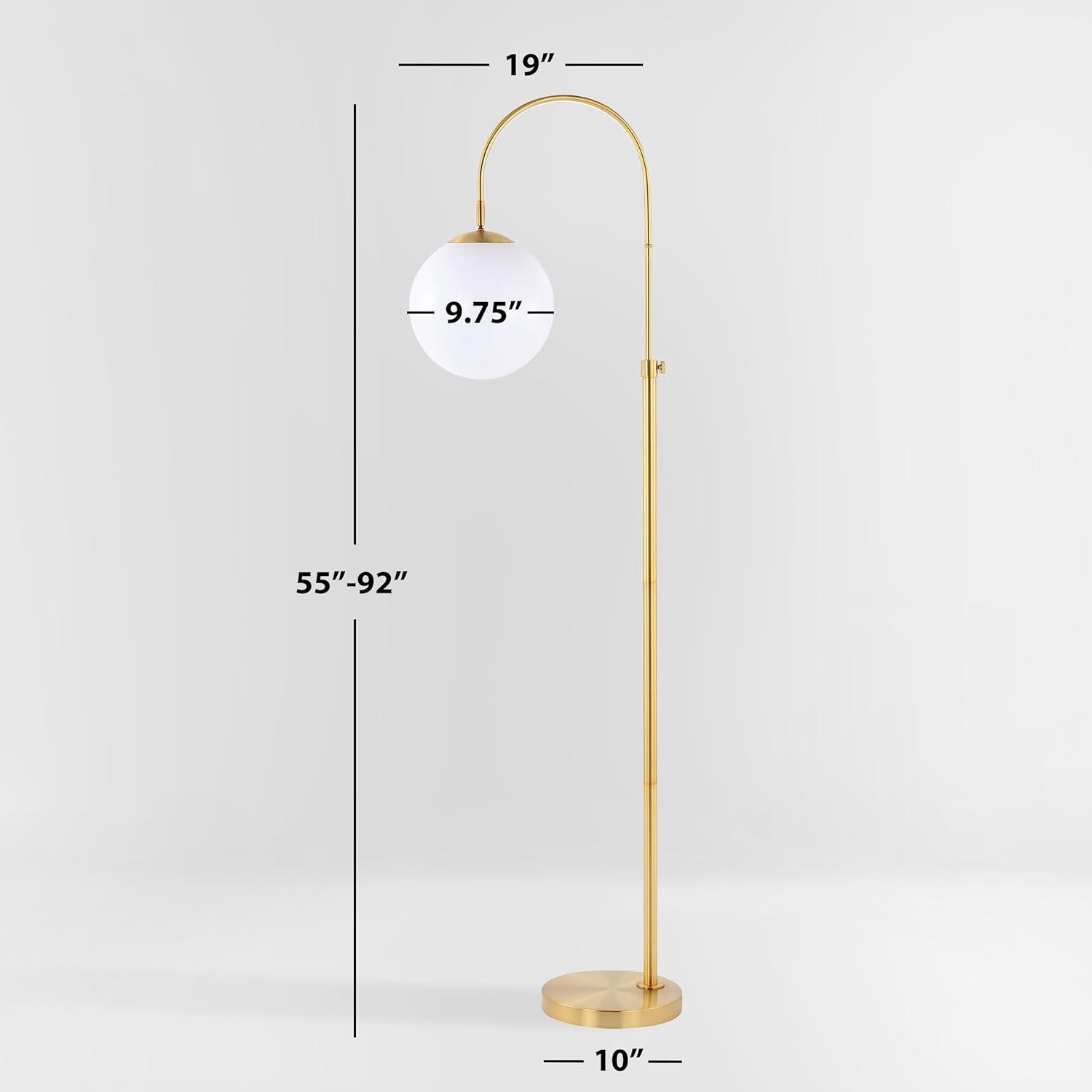 image:imageSAFAVIEH Lighting Collection Hamil MidCentury Modern WhiteGold 62inch Adjustable Arched Floor Lamp