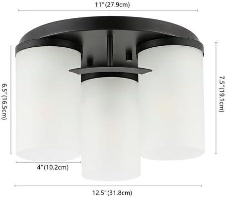 image:imageSAFAVIEH Lighting Collection Jeffra Nickel Flush Mount LED Bulbs IncludedBlack