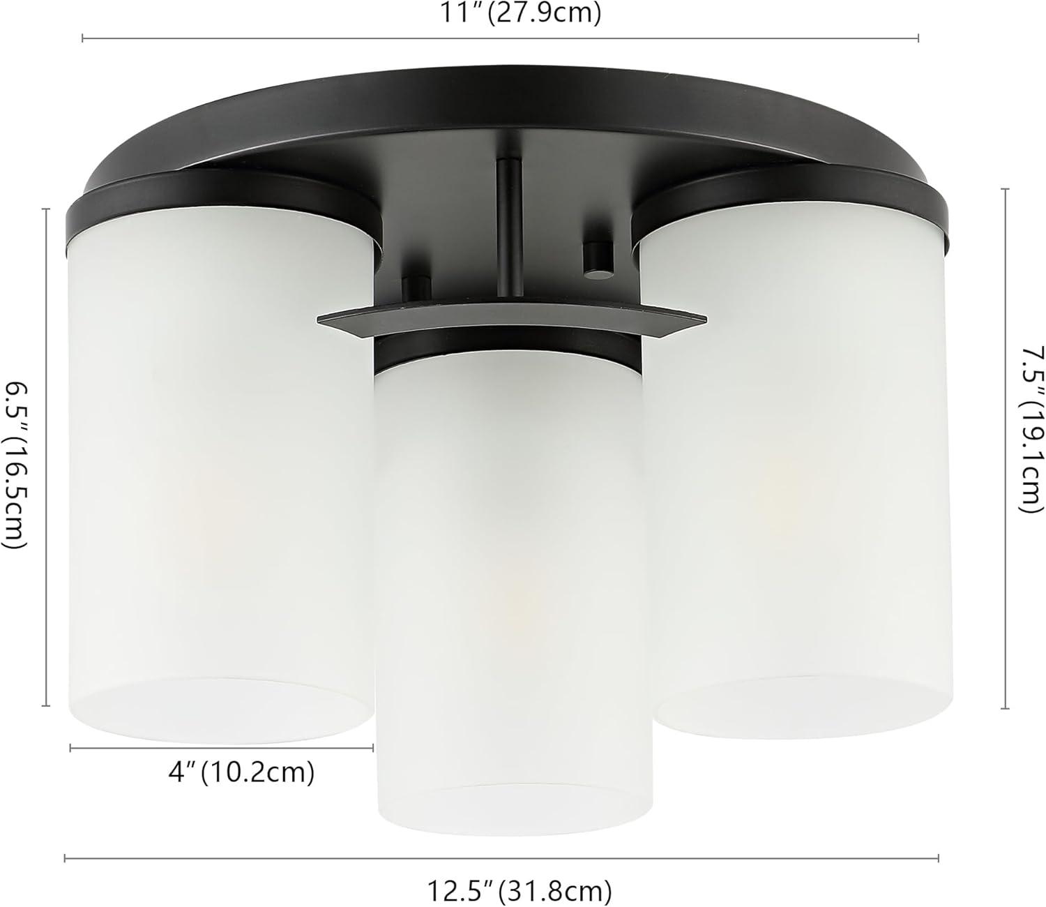 image:imageSAFAVIEH Lighting Collection Jeffra Nickel Flush Mount LED Bulbs IncludedBlack