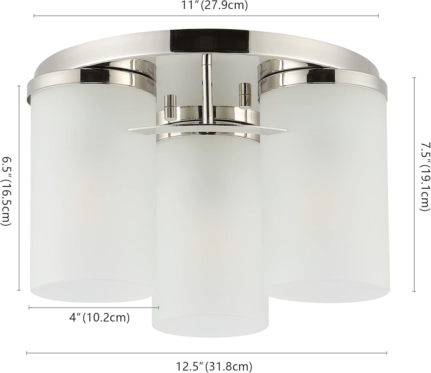 image:imageSAFAVIEH Lighting Collection Jeffra Nickel Flush Mount LED Bulbs IncludedNickle
