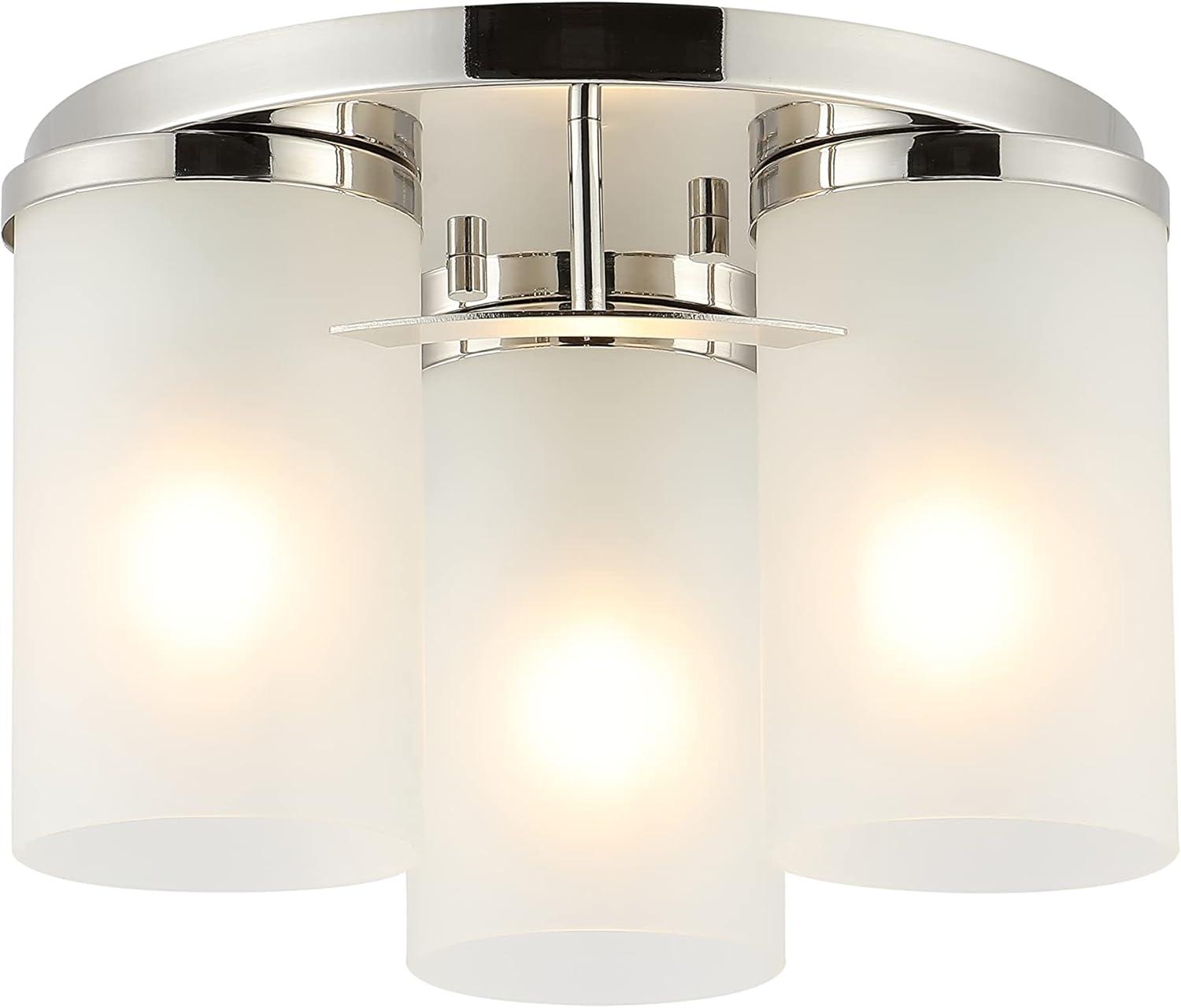 image:imageSAFAVIEH Lighting Collection Jeffra Nickel Flush Mount LED Bulbs IncludedNickle