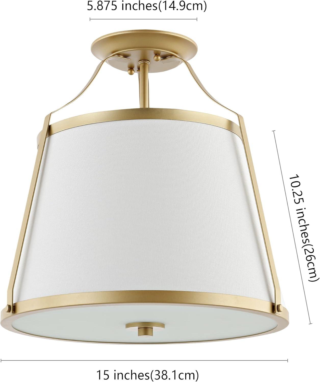 image:imageSAFAVIEH Lighting Collection Lanis WhiteGold Flush Mount LED Bulbs Included