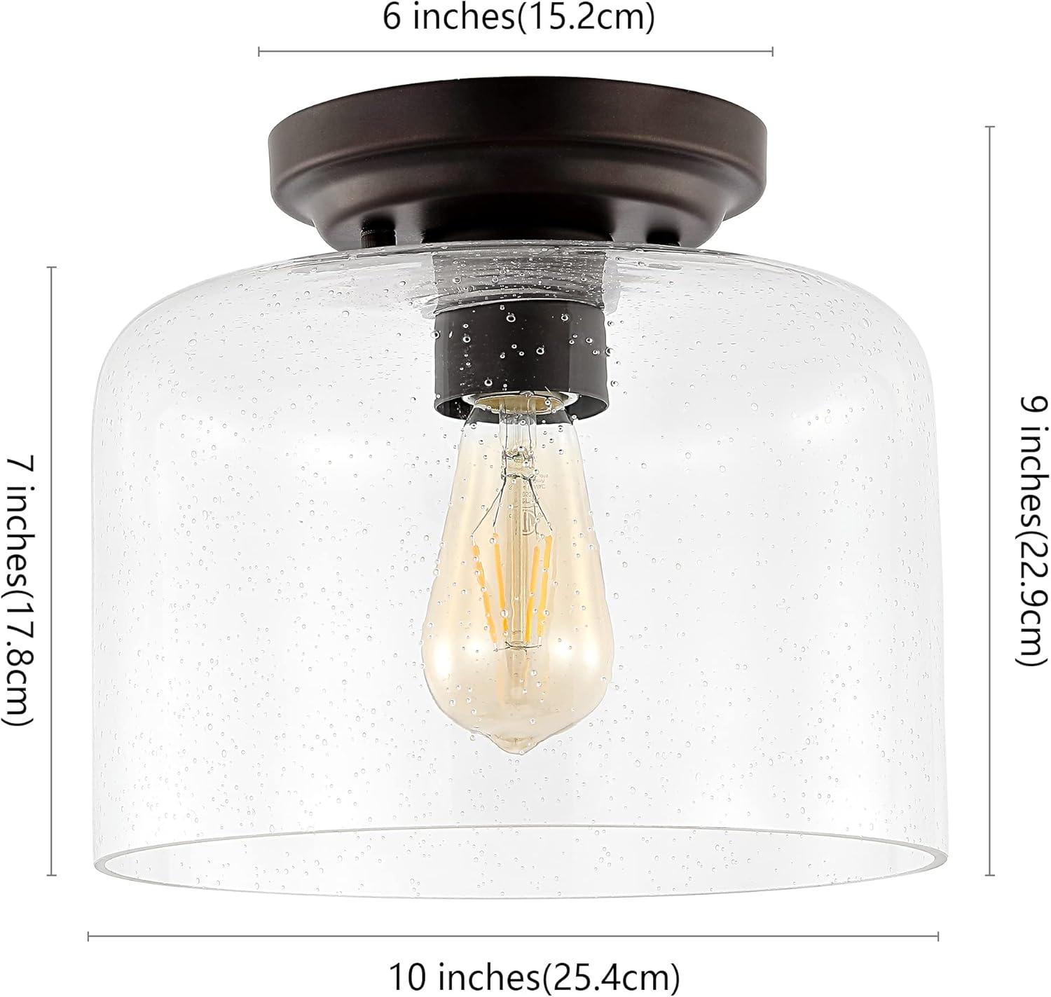 image:imageSAFAVIEH Lighting Collection Rianne Farmhouse Black Flush Mount LED Bulb Included