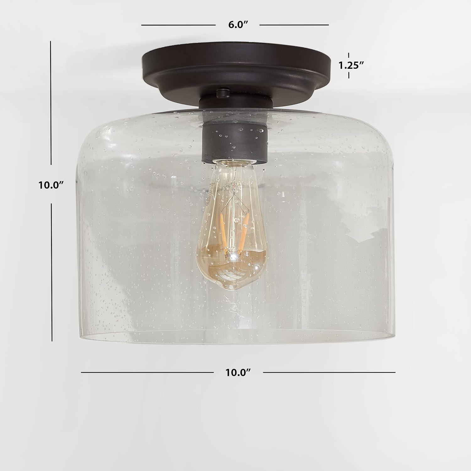 image:imageSAFAVIEH Lighting Collection Rianne Farmhouse Black Flush Mount LED Bulb Included