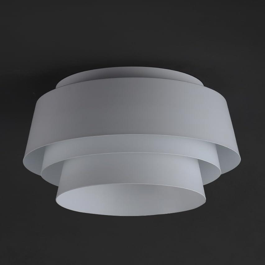 image:imageSAFAVIEH Lighting Collection Soraya White 3light 14inch Layered Flush Mount LED Bulbs Included