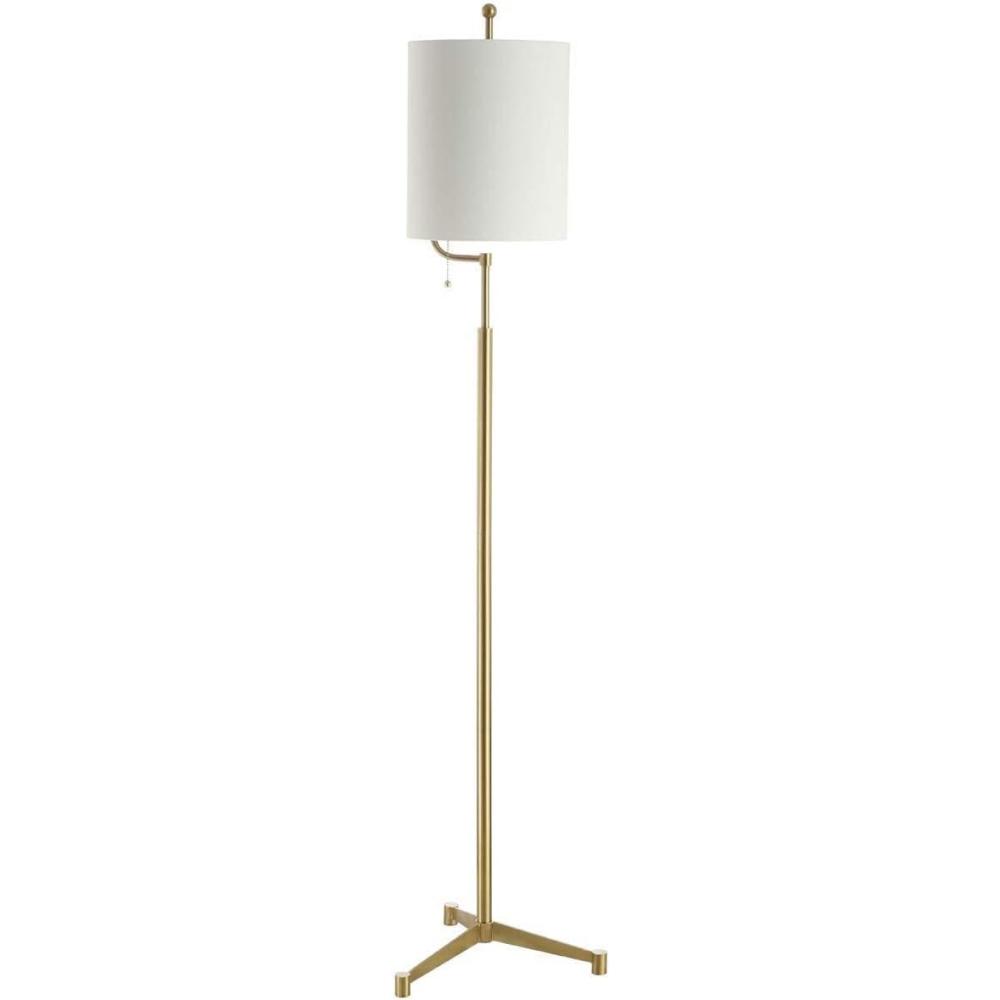 image:imageSAFAVIEH FLL4063A Lighting Ezekiel Brass Gold 62inch LED Bulb Included Floor Lamp