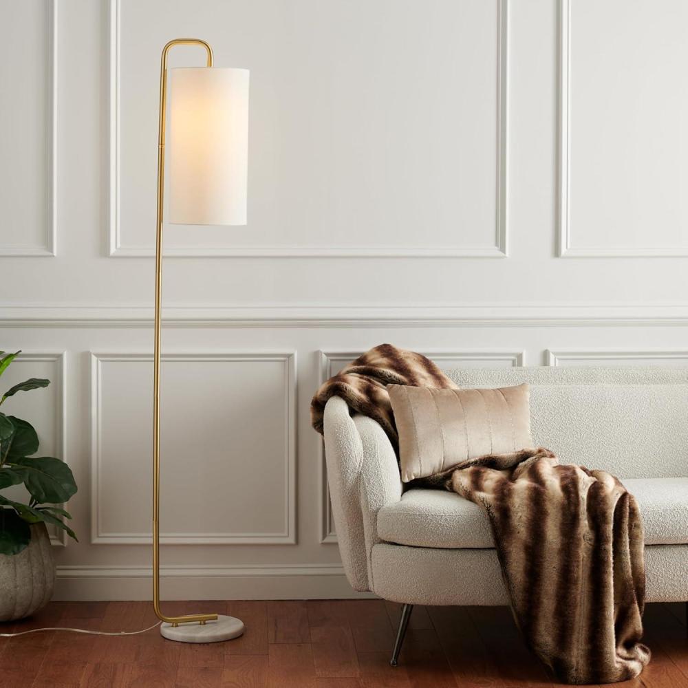 image:imageSAFAVIEH Home Collection Troilus GoldWhite 64inch Floor Lamp LED Bulb Included