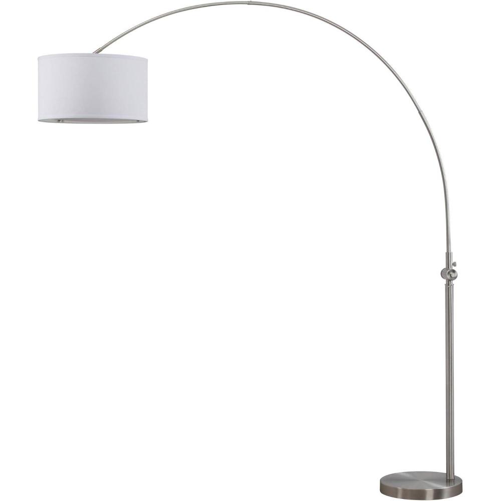 image:imageSAFAVIEH Lighting Collection Ascella Contemporary Modern Farmhouse Nickel 86inch Living Room Bedroom Home Office Arc Floor Lamp LED Bulb Included